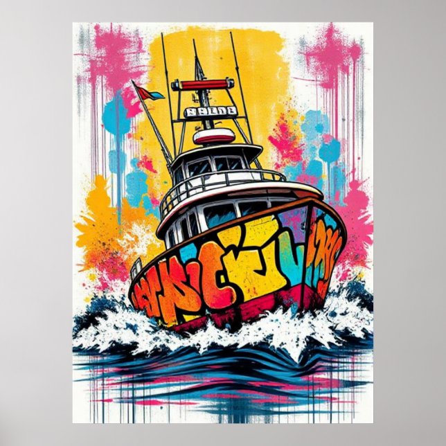 Póster Barca de grafitis (Frente)