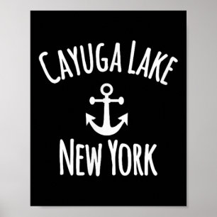 Póster Barca rústica náutica de vela en el lago Cayuga A