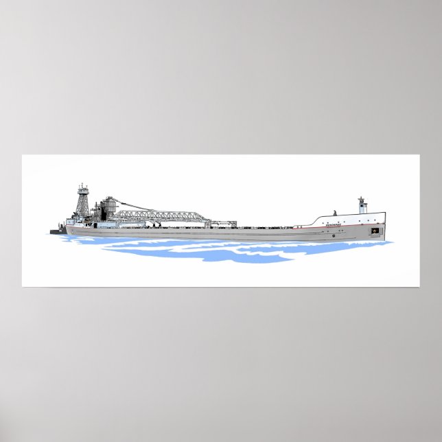 Póster Barcaza de los Grandes Lagos Menominee y tug Olive (Frente)