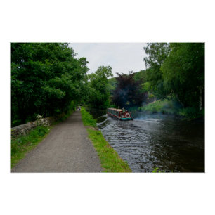 Póster Barcaza tradicional en el canal de Rochdale