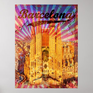 Póster Barcelona Antiguo
