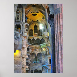 Póster Barcelona. Antoni Gaudi. Sagrada Familia