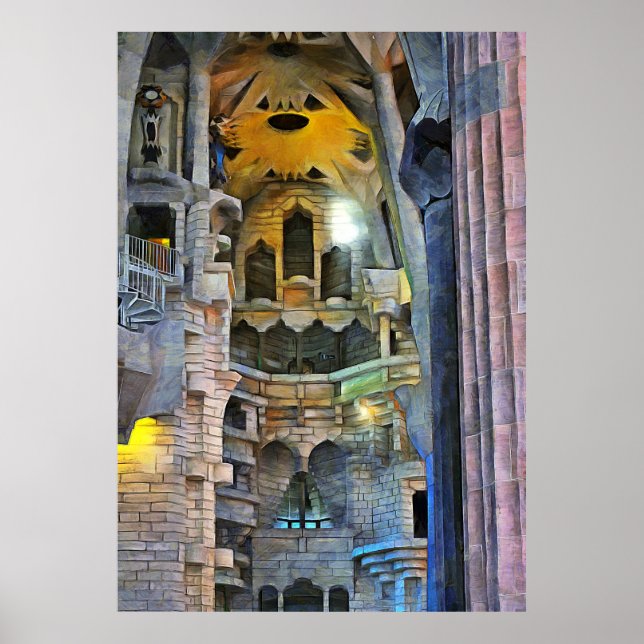 Póster Barcelona. Antoni Gaudi. Sagrada Familia (Frente)