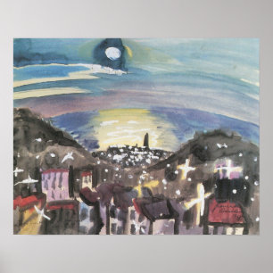 Póster Barcelona at Night by Walter Gramatte