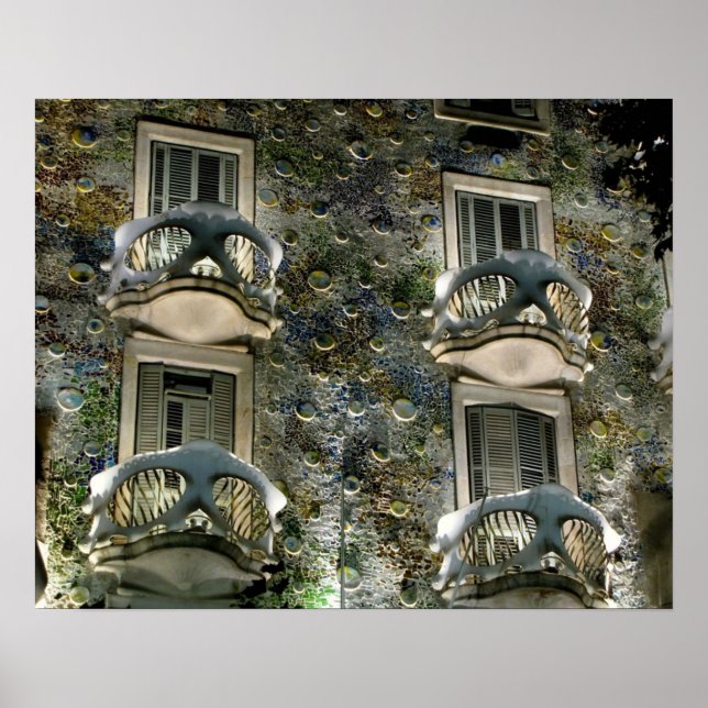 Póster Barcelona. Casa Batllo. (Frente)