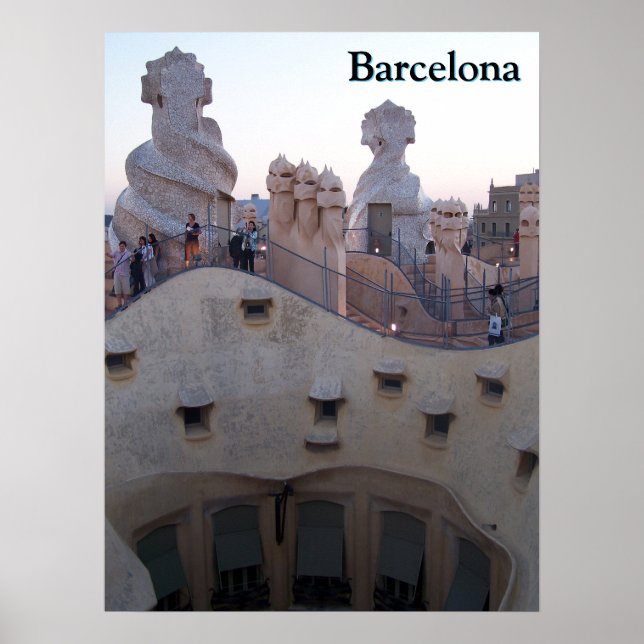 Póster Barcelona Casa Milà por Antoni Gaudí (Frente)