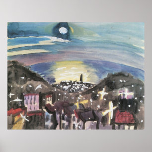Póster Barcelona de noche (primera versión) de Walter Gra