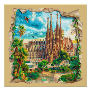 Póster Barcelona, España