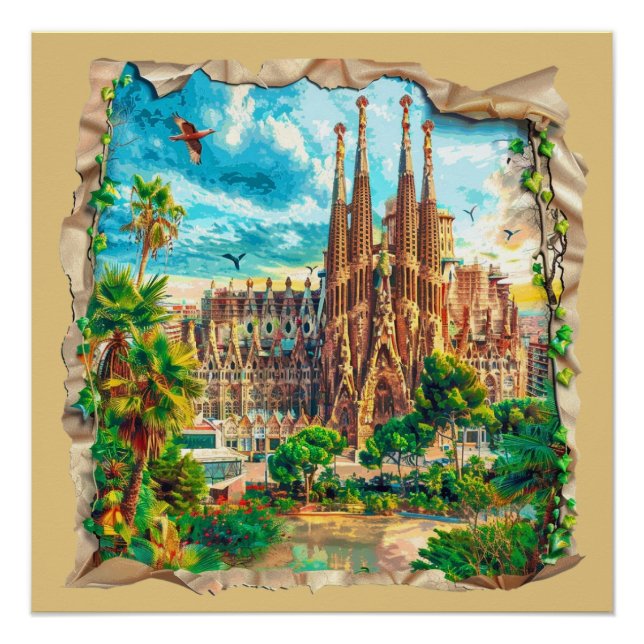 Póster Barcelona, España (Anverso)