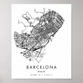 Póster Barcelona España Mínimo Mínimo Círculo Moderno Map