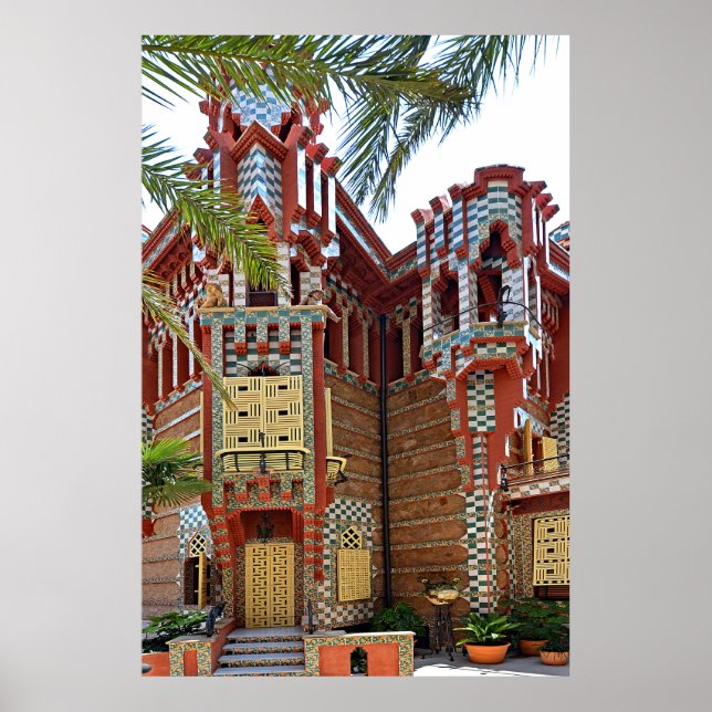 Póster Barcelona. Gaudí. Casa Vicens. (Frente)