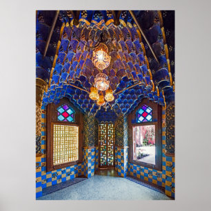 Póster Barcelona. Gaudí. Casa Vicens. Interior. Ver. 6.