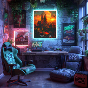 Póster Barcelona: La Obra Maestra de Gaudí Te Espera