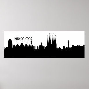 Póster barcelona skyline deco