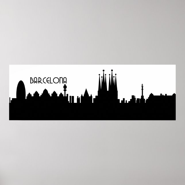 Póster barcelona skyline deco (Frente)
