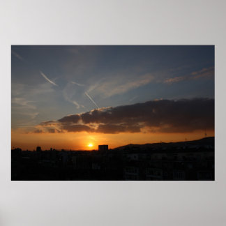 Póster Barcelona Sunset
