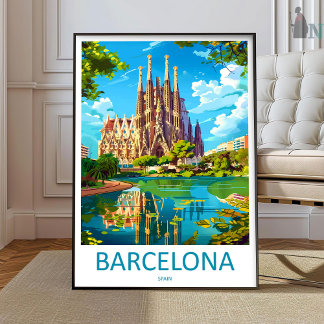 Póster Barcelona Travel Print Wall Art Barcelona Wall Han
