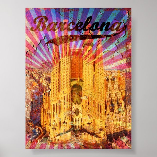 Póster Barcelona vintage (Frente)