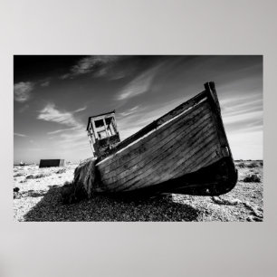 Póster Barco abandonado en la playa de Dungeness
