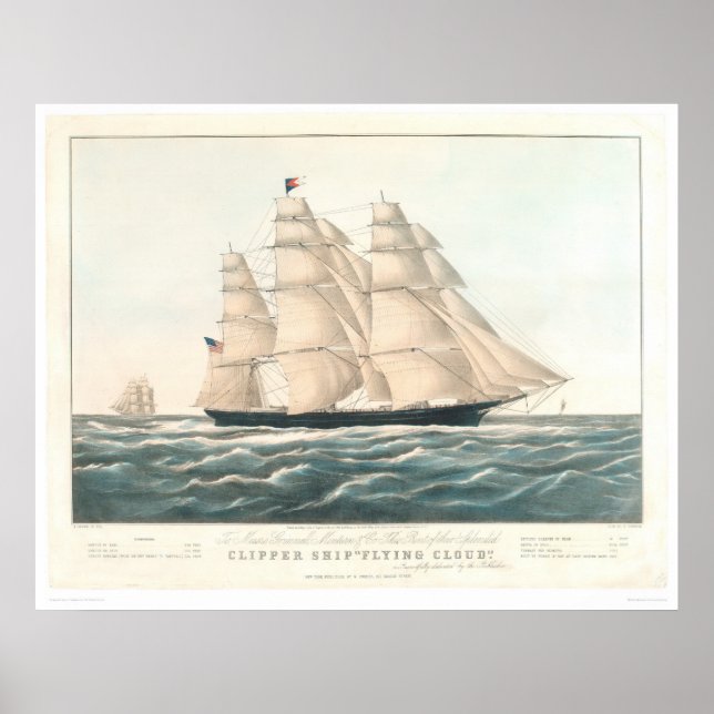 Póster Barco alpino "Nube Voladora" (0397A) (Frente)