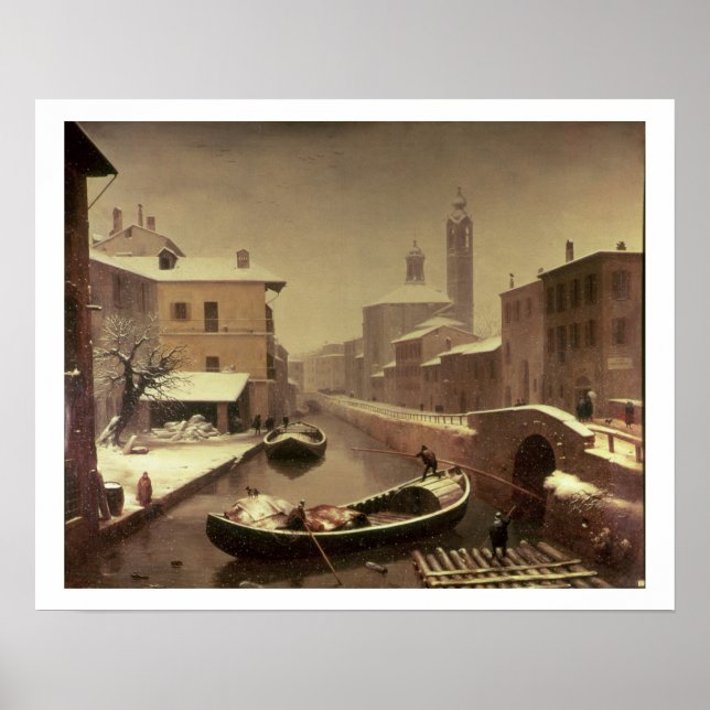 Póster Barco bajo la nieve (Frente)
