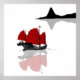 Póster Barco basura chino