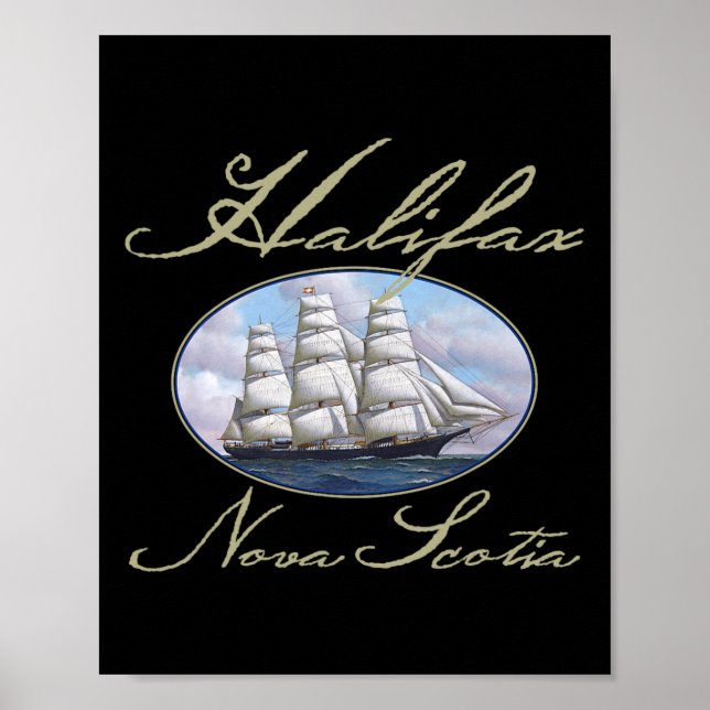 Póster Barco Clipper Halifax Nueva Escocia  (Frente)