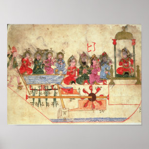 Póster Barco con Automata, ilustracion