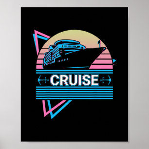 Póster Barco Crucero Retro