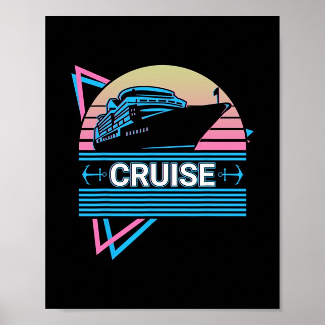 Póster Barco Crucero Retro (Frente)