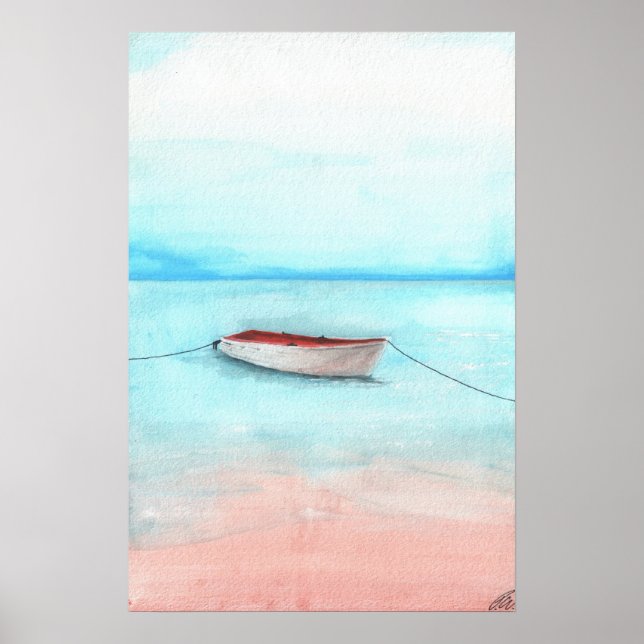 Póster Barco de aguas de Elafonisi (Frente)