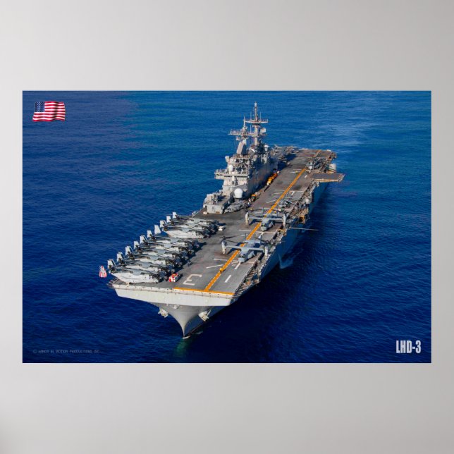 PÓSTER BARCO DE ASALTO ANFIBIOSO - LHD-3 (Frente)