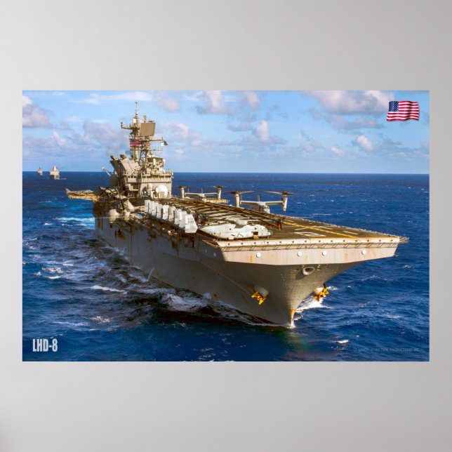 PÓSTER BARCO DE ASALTO ANFIBIOSO - LHD-8 (Frente)