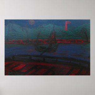 Póster barco de bahía