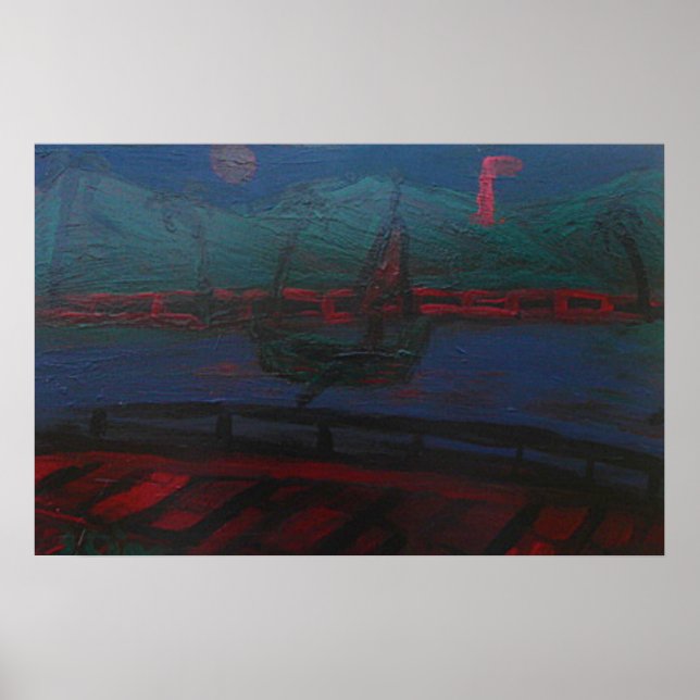 Póster barco de bahía (Frente)