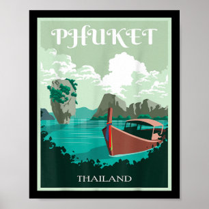 Póster Barco de cola larga Phuket Tailandia Isla Samui Re