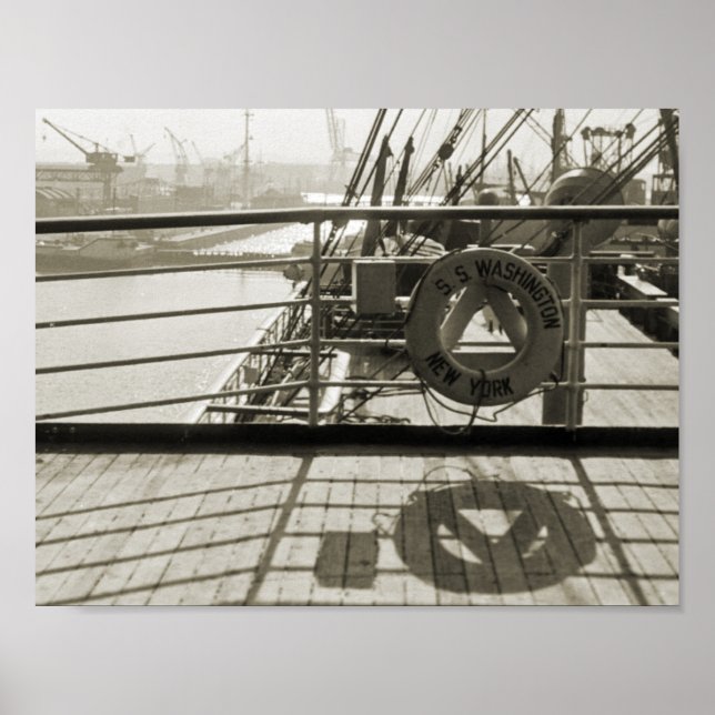 Póster Barco de crucero de línea de lujo SS Washington De (Frente)