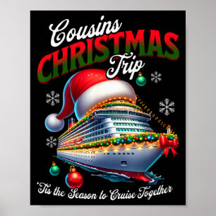 Póster Barco de crucero de Navidad coincidentes primos vi