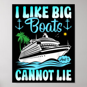 Póster Barco de Crucero Divertido Me Gustan Los Barcos Gr