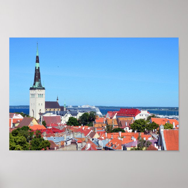 Póster Barco de crucero en Tallin, Estonia (Frente)