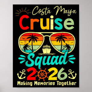 Póster Barco de crucero Vintage Costa-maya Squad 2026