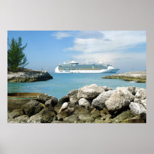 Póster Barco de cruceros en CocoCay