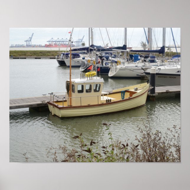 Póster Barco de estilo tradicional construido moderno (Frente)