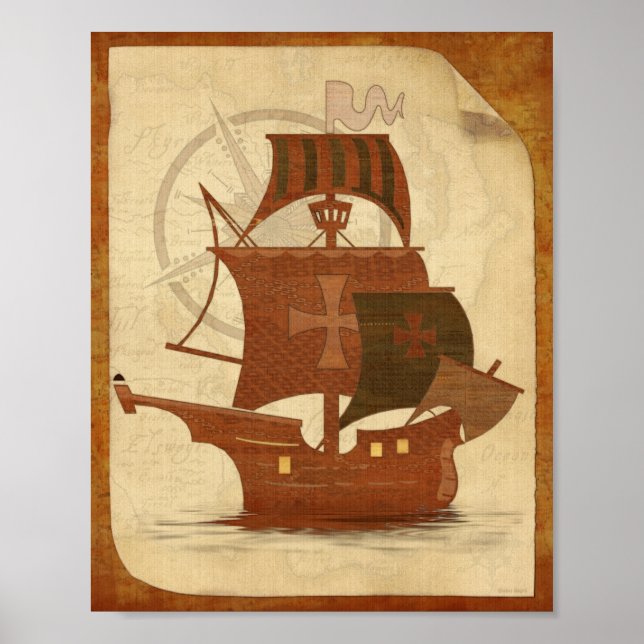 Póster Barco de misterio pirata (Frente)