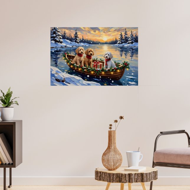 Póster Barco de Navidad de Caniche Fiesta (Salón 3)
