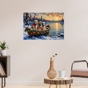 Póster Barco de Navidad de Shih Tzu Fiesta