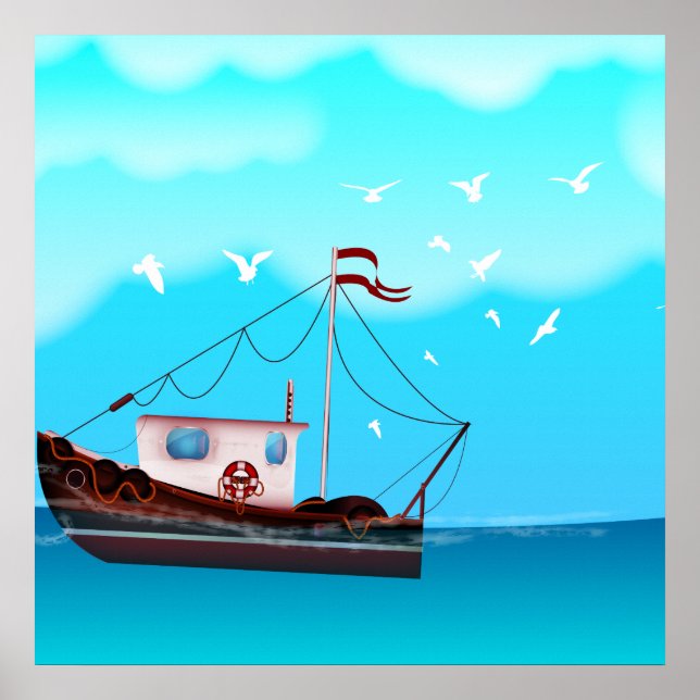Póster Barco de Pesca (Frente)