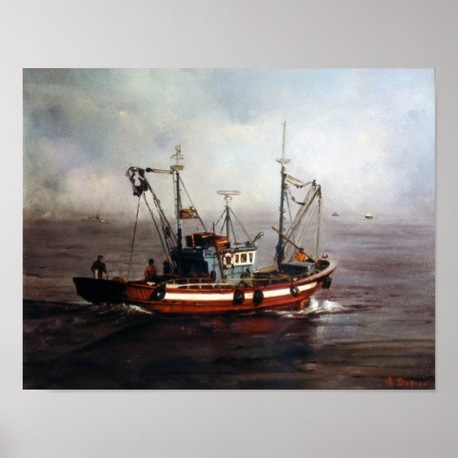 Póster Barco de pesca/Pesqueiro/Fishing boat (Frente)