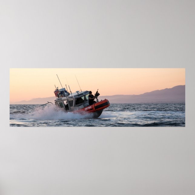 Póster Barco de respuesta de 25 pies de guardacostas pequ (Frente)