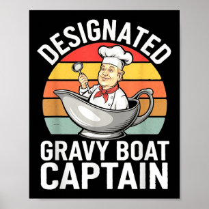 Póster Barco de salsa capitán divertido comida de Acción